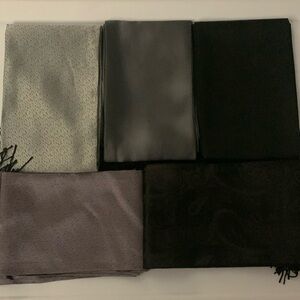Five dress scarves